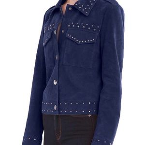 BAGATELLE Suede Studded Trucker Jacket